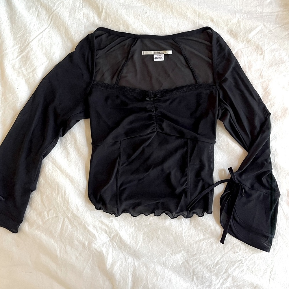 Mesh crop top with bows
